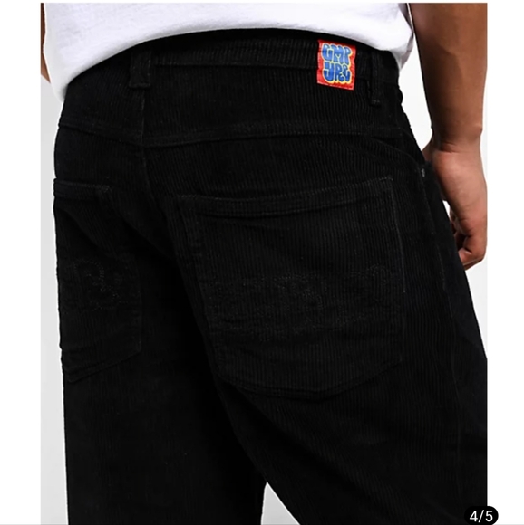 T1 Zumiez Black Corduroy Pants Size 34 - Picture 4 of 8